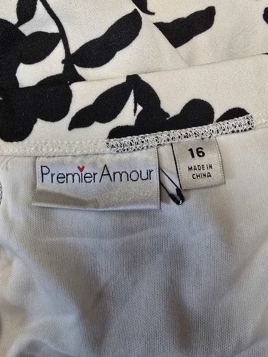 Premier Amore Black & White Floral Off-Shoulder Sheath Dress 16. NWT - Picture 2 of 5